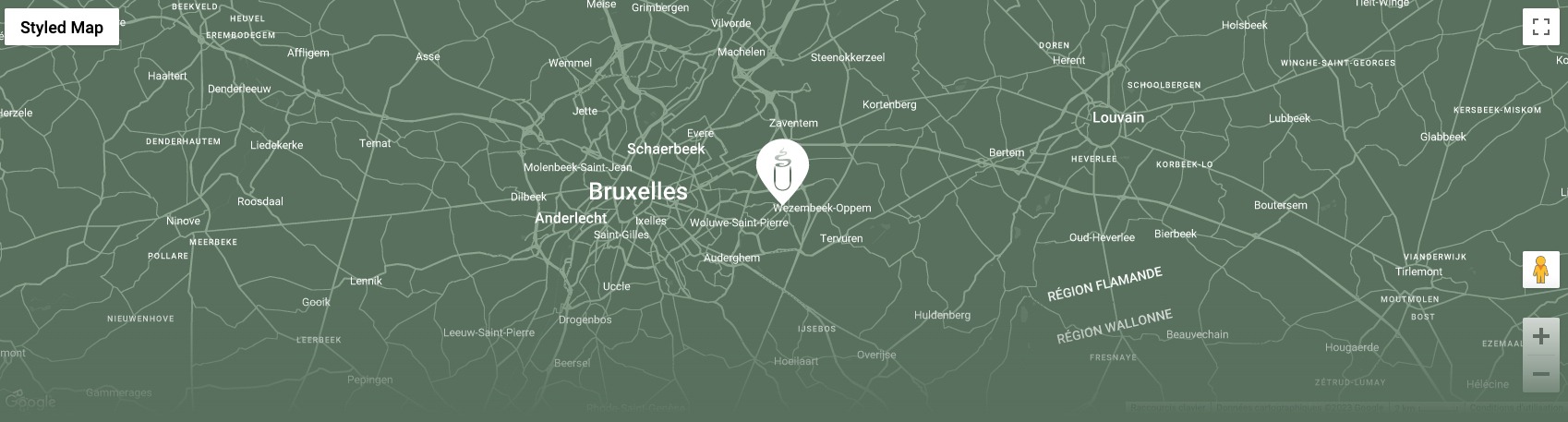 Carte montrant l'emplacement du café Sip and Knit